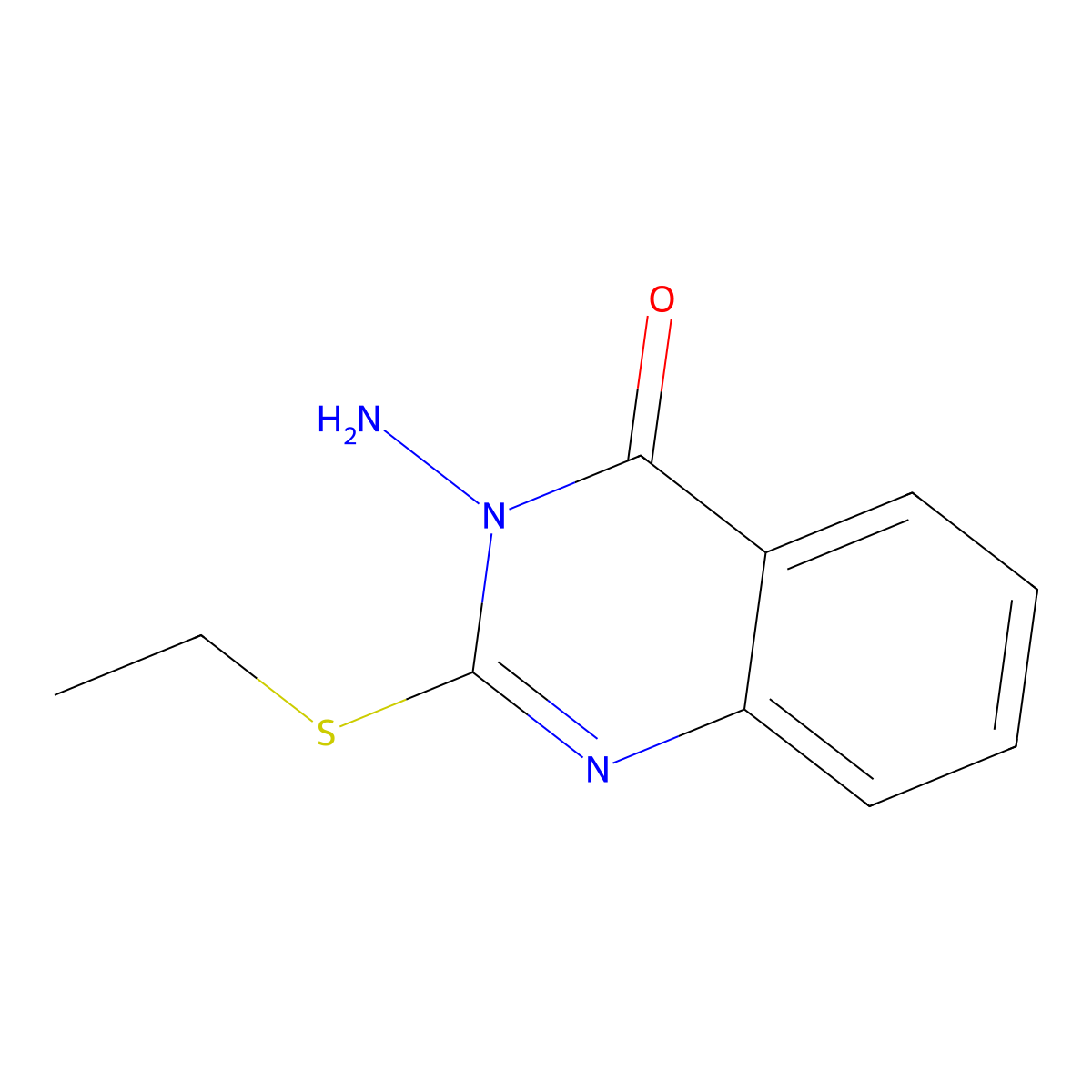 4(3H)-Quinazolinone, 3-amino-2-(ethylthio)- molecular structure, CAS 158656-07-6