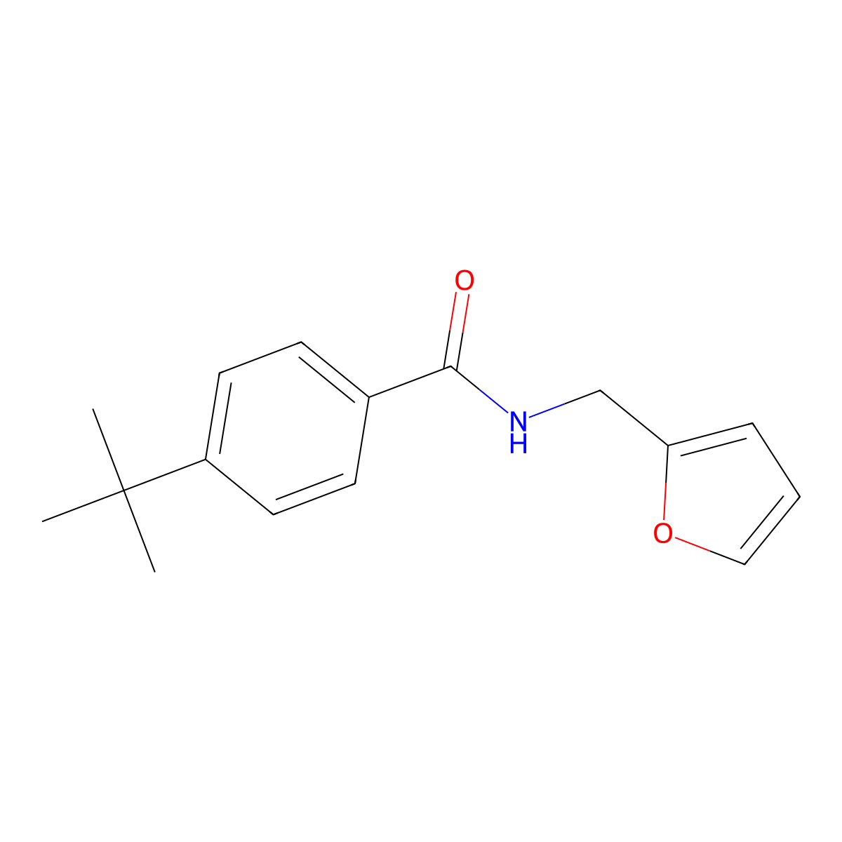 4-Tert-butyl-N-(2-furylmethyl)benzamide molecular structure, CAS 158658-48-1