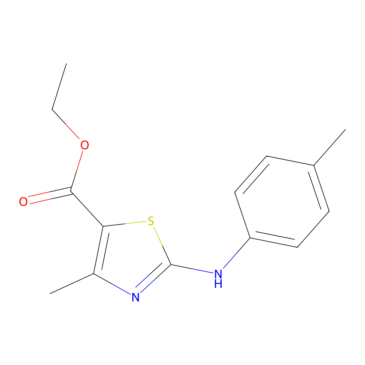 Ethyl 4-methyl-2-[(4-methylphenyl)amino]-1,3-thiazole-5-carboxylate molecular structure, CAS 15866-03-2