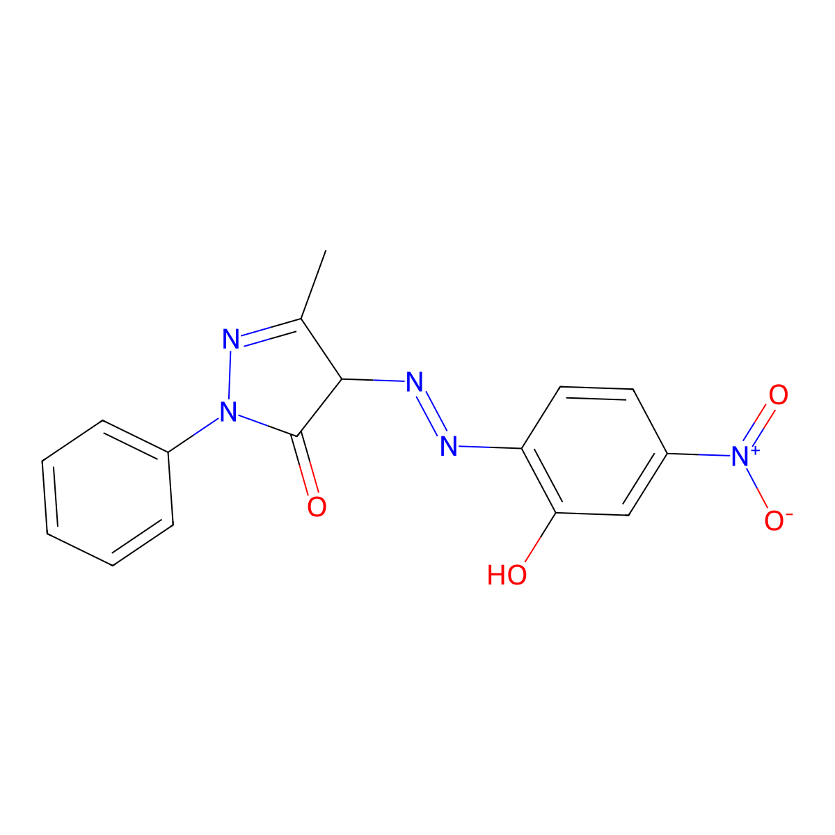 4-(2-Hydroxy-4-nitrophenylazo)-1-phenyl-3-methylpyrazolone molecular structure, CAS 15866-36-1
