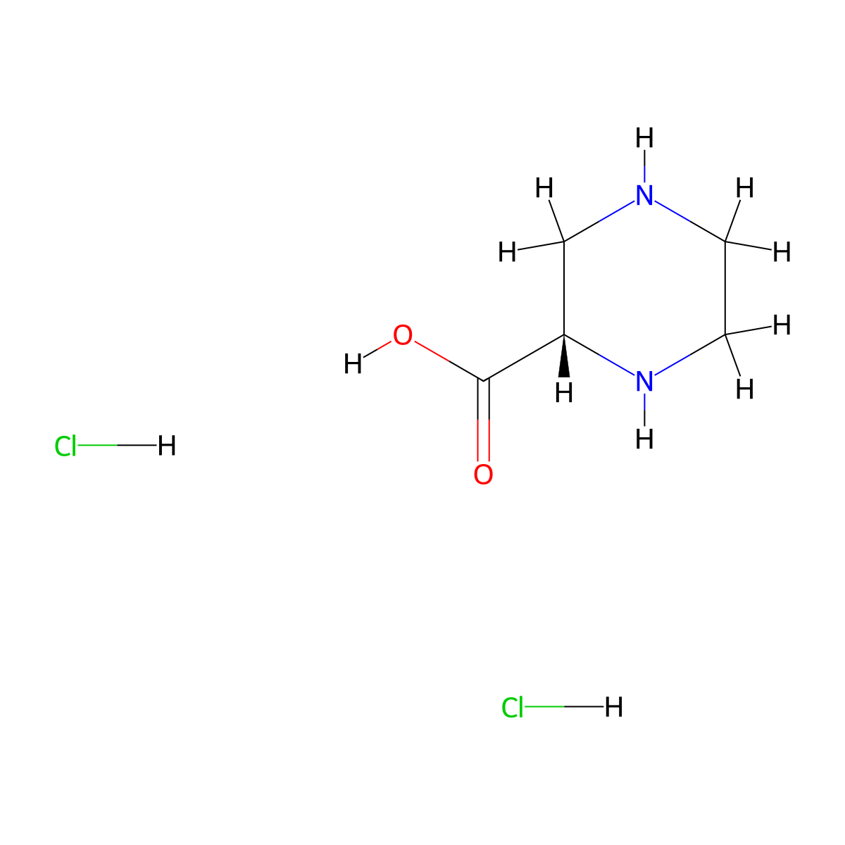 (2S)-piperazine-2-carboxylic acid dihydrochloride molecular structure, CAS 158663-69-5