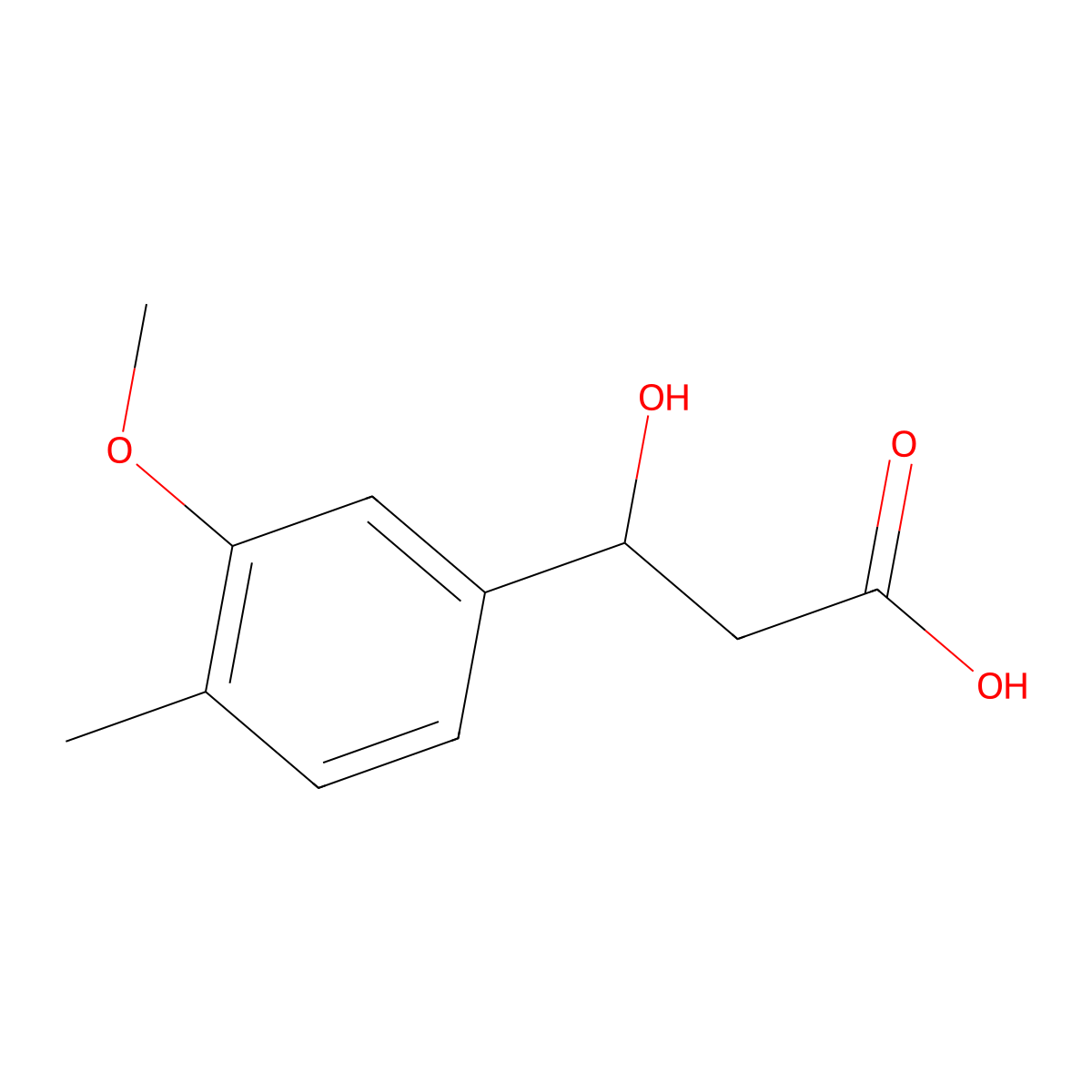 3-Hydroxy-3-(3-methoxy-4-methylphenyl)propanoic acid molecular structure, CAS 158664-74-5