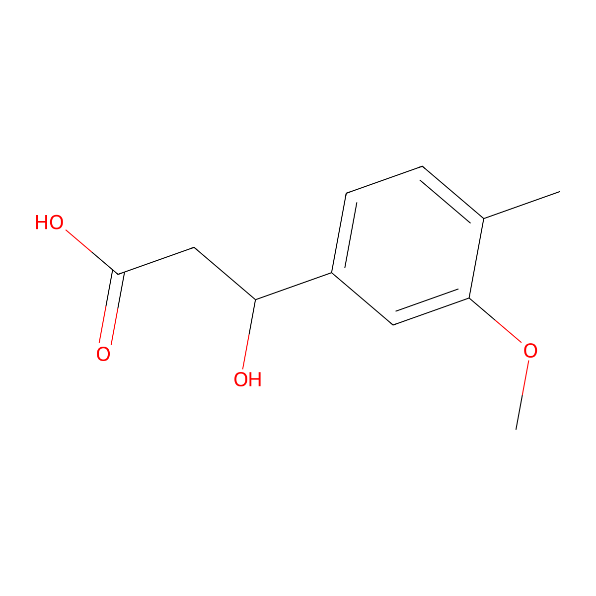 3-Hydroxy-3-(3-methoxy-4-methylphenyl)propanoic acid molecular structure, CAS 158664-74-5