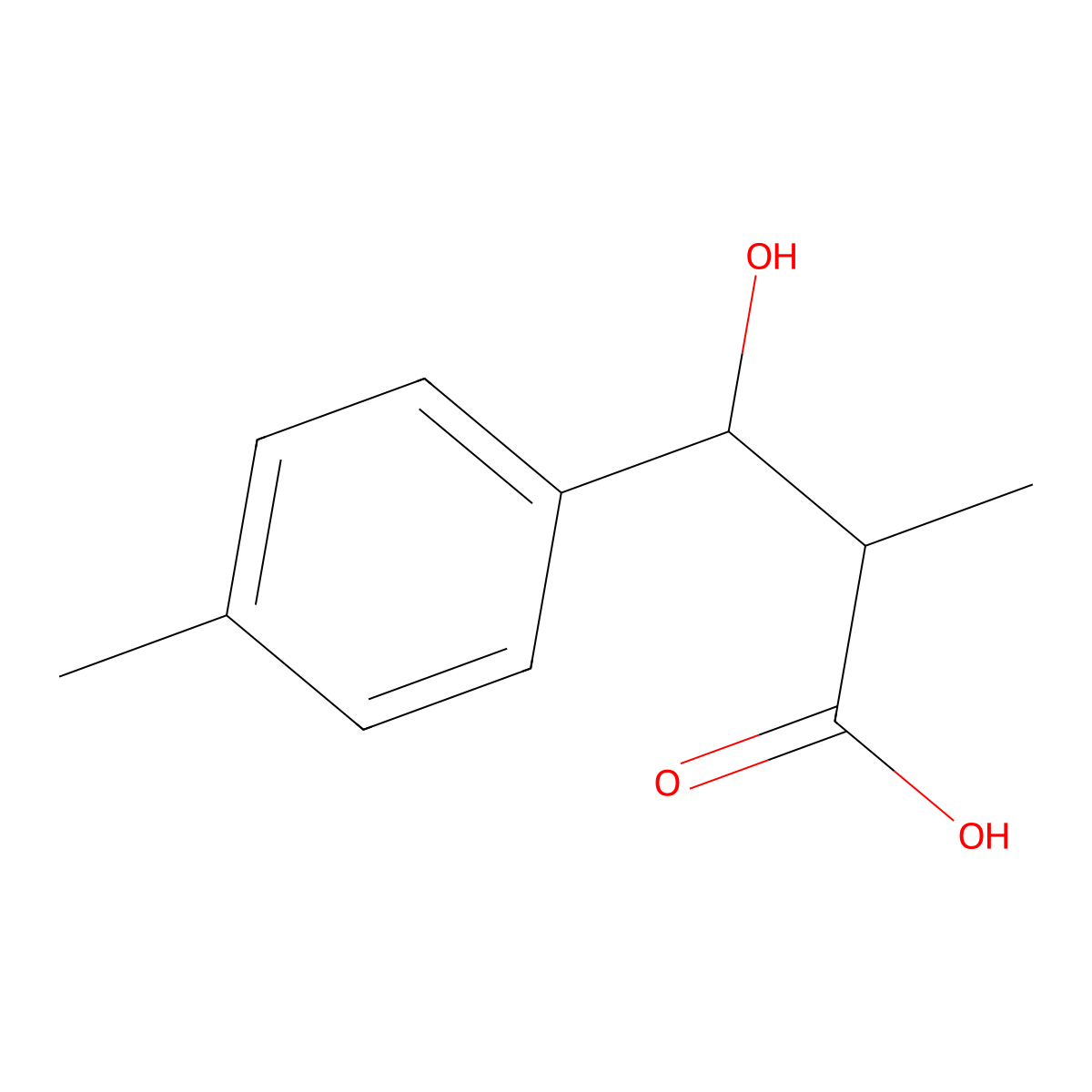 3-Hydroxy-2-methyl-3-(4-methylphenyl)propanoic acid molecular structure, CAS 158664-75-6