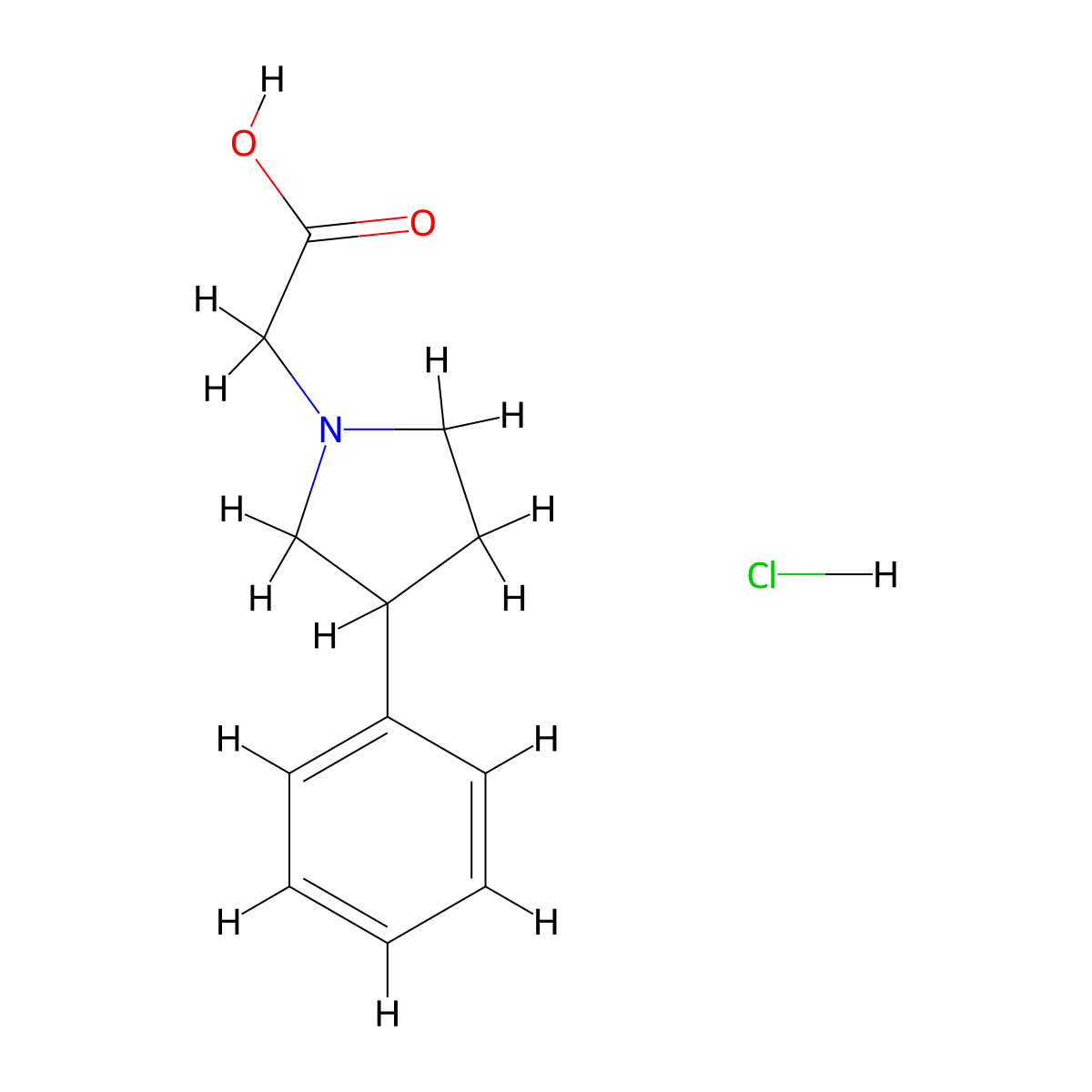 (3-Phenyl-1-pyrrolidinyl)acetic acid hydrochloride molecular structure, CAS 1586653-91-9