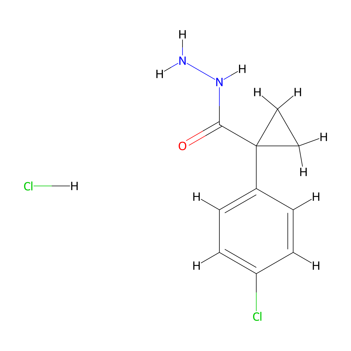 1-(4-Chlorophenyl)cyclopropane-1-carbohydrazide hydrochloride molecular structure, CAS 1586668-18-9