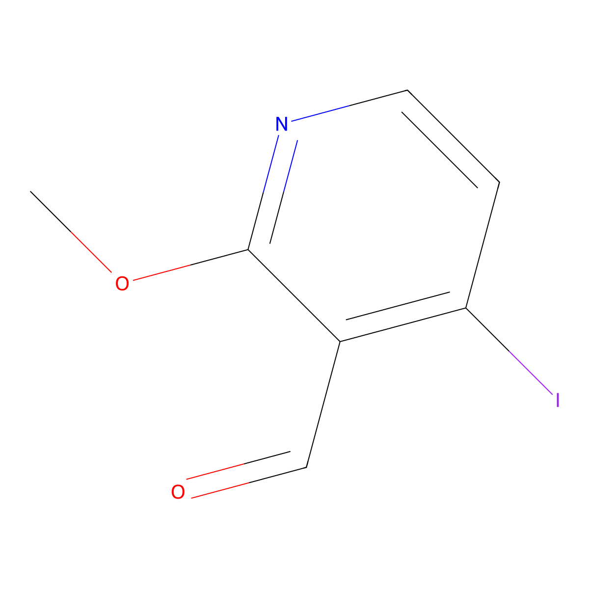 4-Iodo-2-methoxynicotinaldehyde molecular structure, CAS 158669-26-2