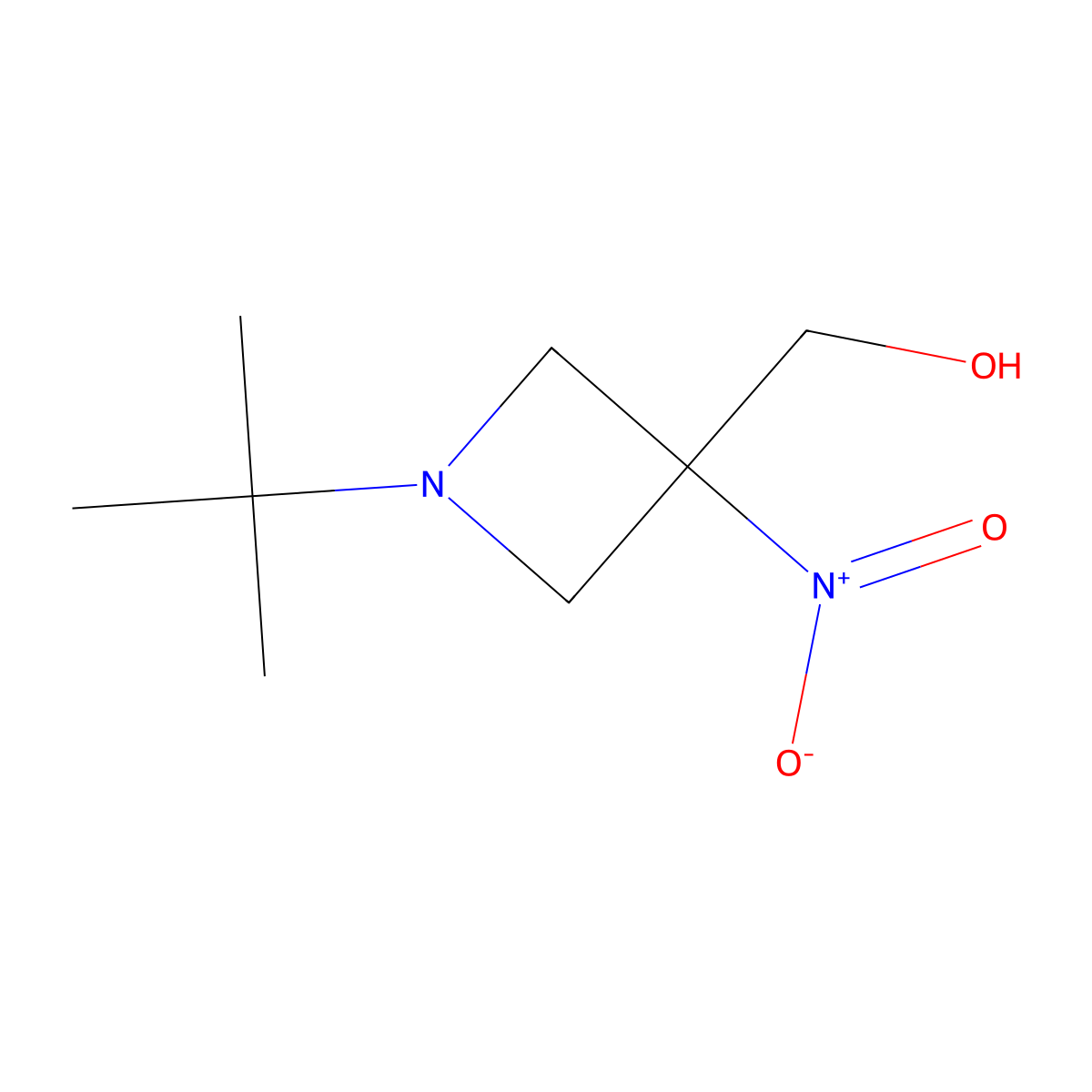 (1-Tert-butyl-3-nitroazetidin-3-yl)methanol molecular structure, CAS 158669-96-6
