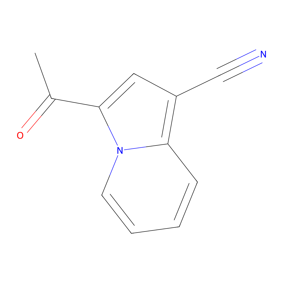 3-Acetylindolizine-1-carbonitrile molecular structure, CAS 158670-17-8