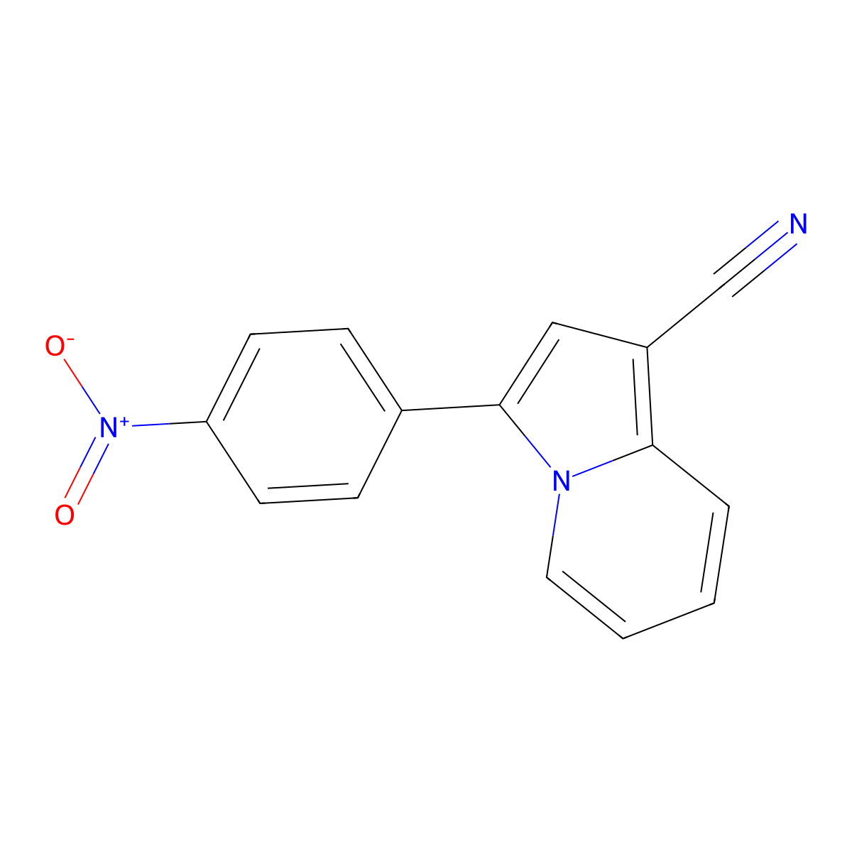 3-{4-Nitrophenyl}indolizine-1-carbonitrile molecular structure, CAS 158670-19-0
