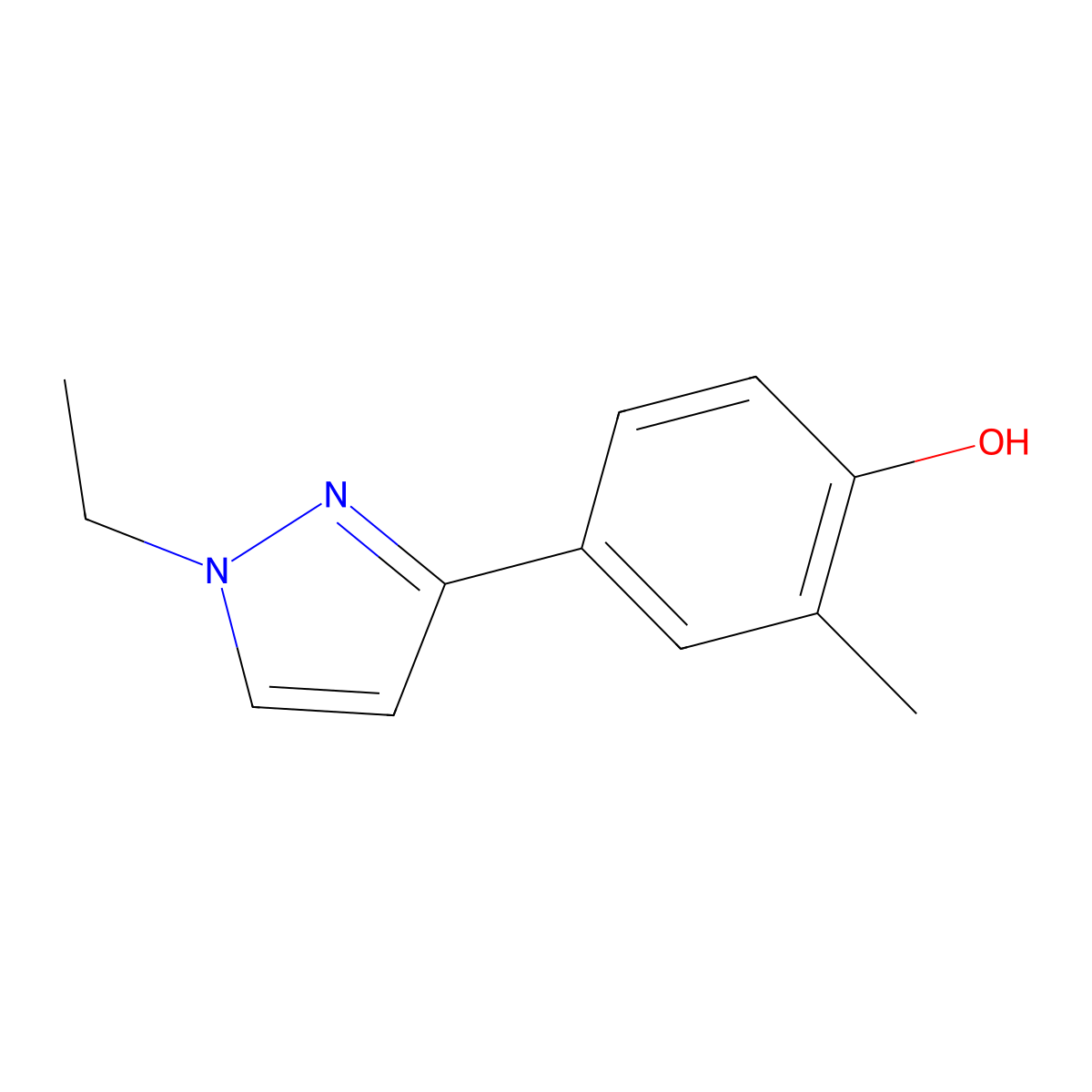 4-(1-Ethyl-1H-pyrazol-3-yl)-2-methylphenol molecular structure, CAS 1586700-00-6