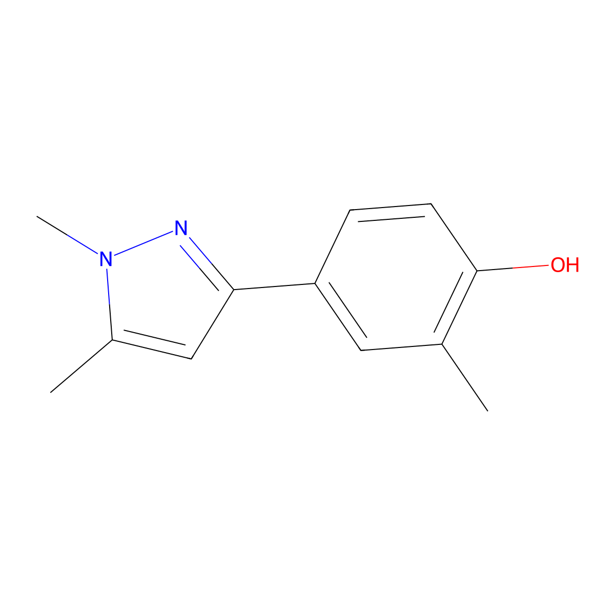 4-(1,5-Dimethyl-1H-pyrazol-3-yl)-2-methylphenol molecular structure, CAS 1586700-05-1