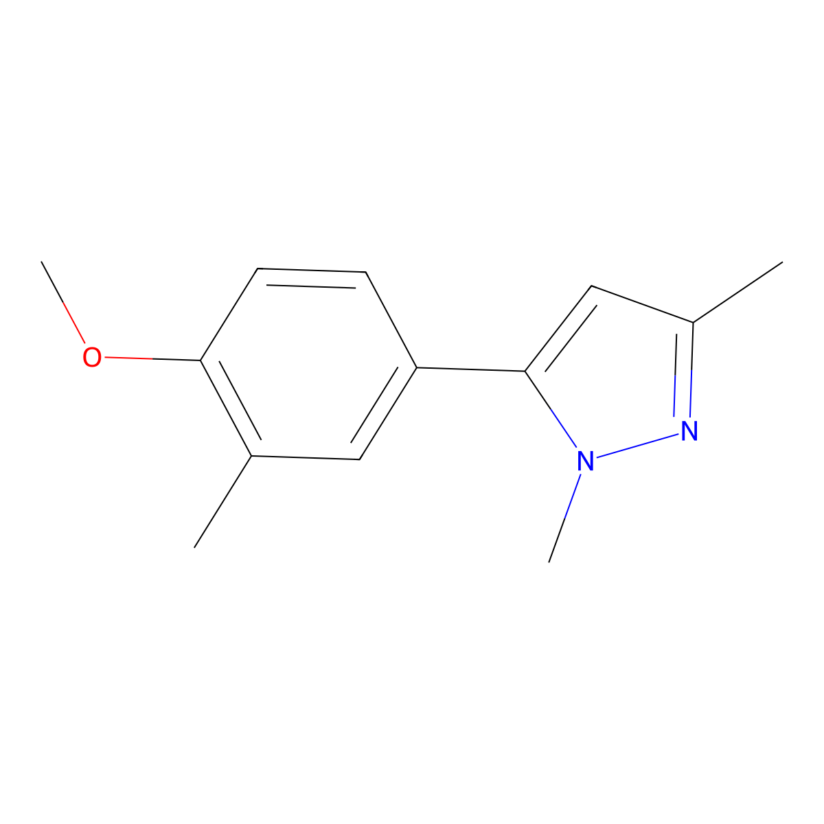 5-(4-Methoxy-3-methylphenyl)-1,3-dimethylpyrazole molecular structure, CAS 1586700-35-7