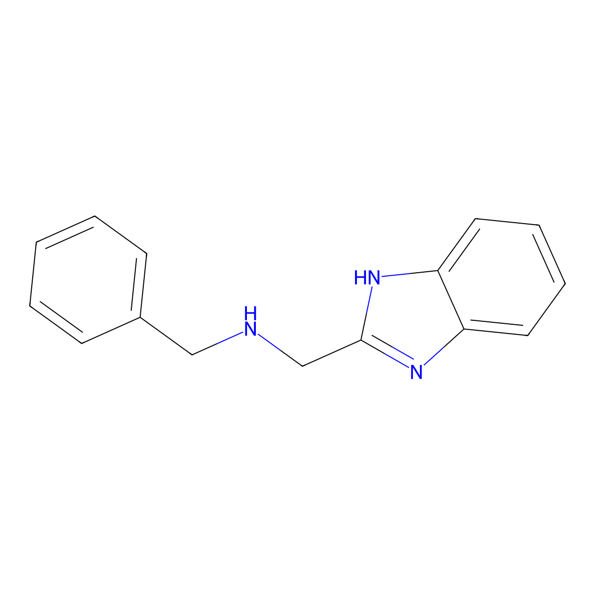 N-((1H-Benzo[d]imidazol-2-yl)methyl)-1-phenylmethanamine molecular structure, CAS 158672-24-3