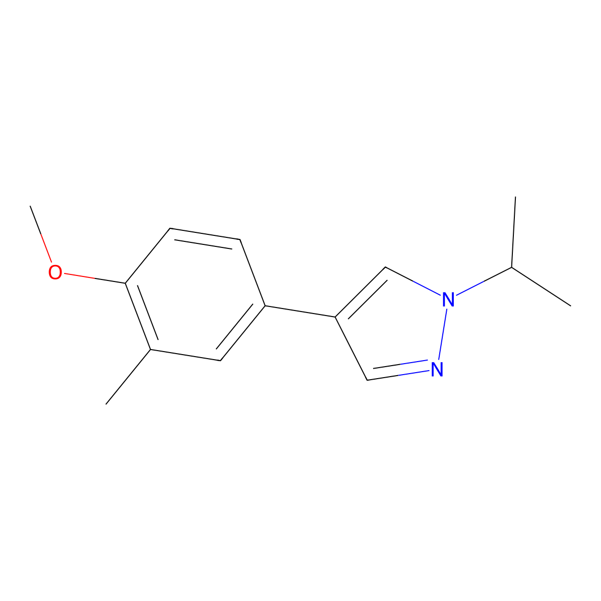 1-Isopropyl-4-(4-methoxy-3-methylphenyl)-1H-pyrazole molecular structure, CAS 1586798-78-8