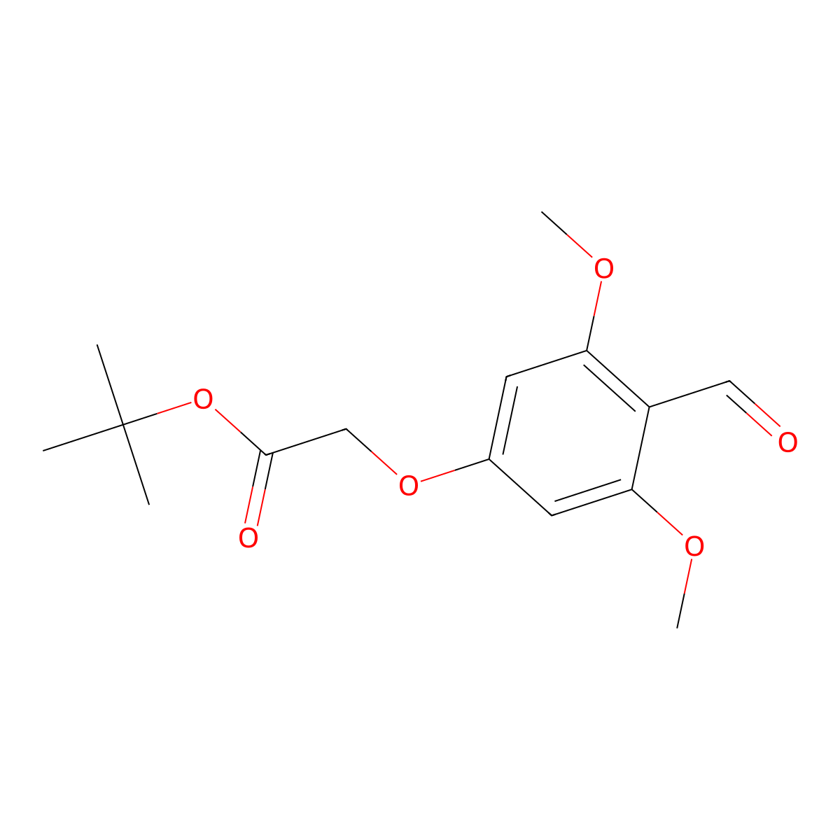 Tert-butyl 2-(4-formyl-3,5-dimethoxyphenoxy)acetate molecular structure, CAS 1586819-63-7