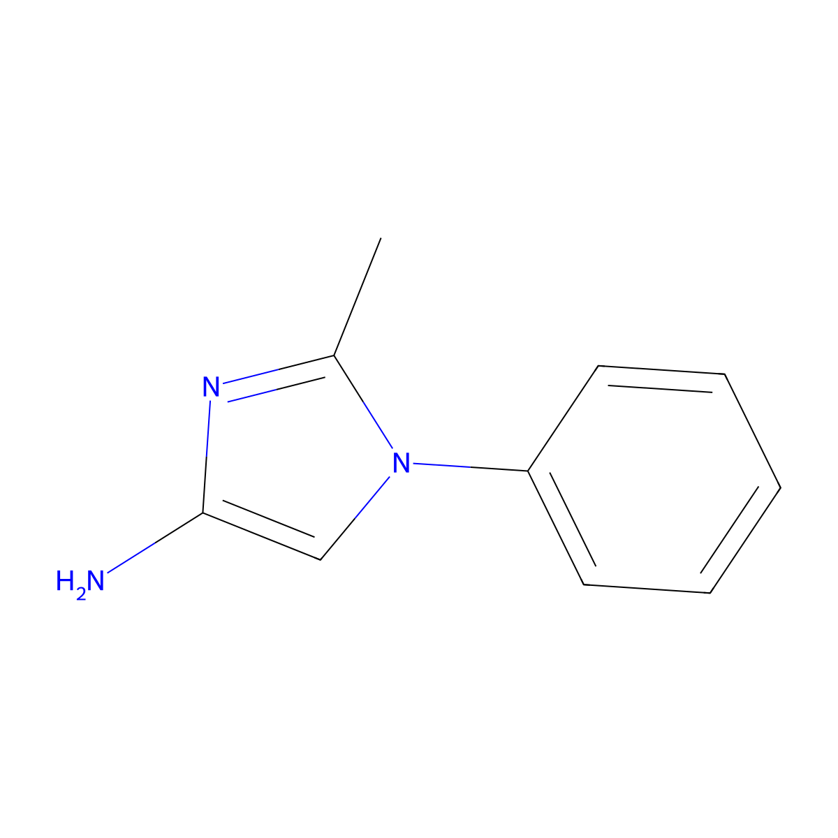 2-methyl-1-phenyl-1H-imidazol-4-amine molecular structure, CAS 158688-67-6