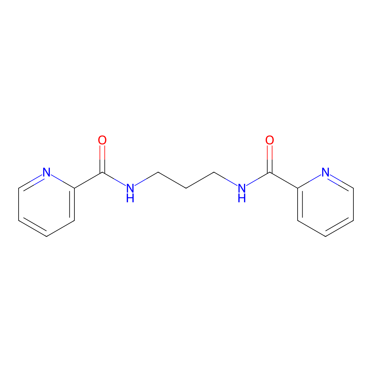 N-{3-[(2-pyridinylcarbonyl)amino]propyl}-2-pyridinecarboxamide molecular structure, CAS 15869-51-9