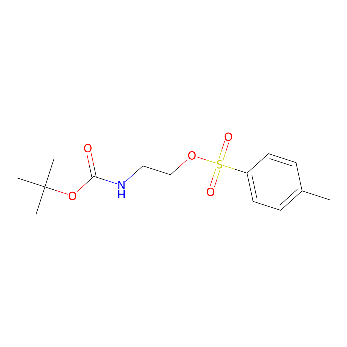 tert-butyl N-{2-[(4-methylbenzenesulfonyl)oxy]ethyl}carbamate molecular structure, CAS 158690-56-3
