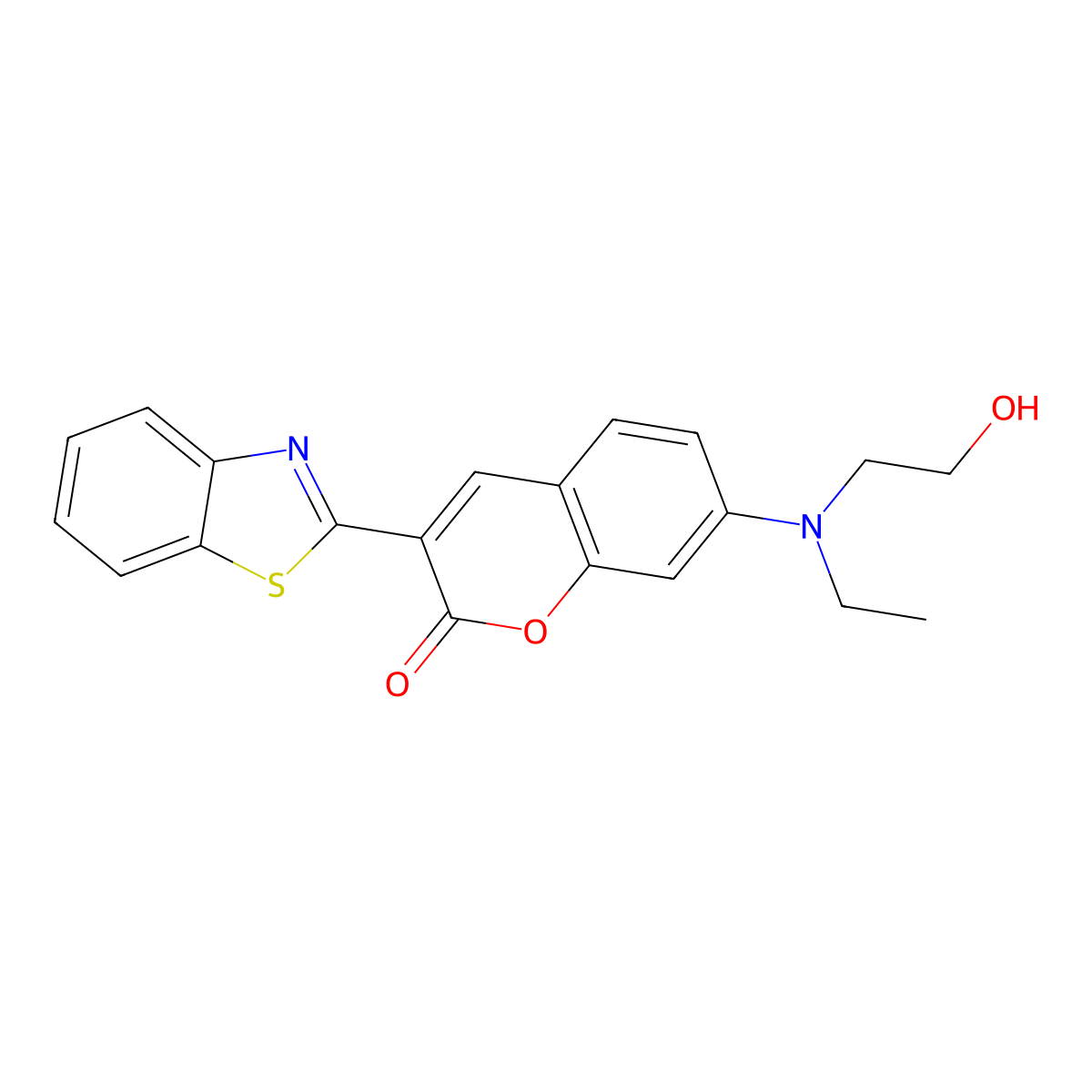 3-(Benzo[d]thiazol-2-yl)-7-(ethyl(2-hydroxyethyl)amino)-2H-chromen-2-one molecular structure, CAS 158690-74-5