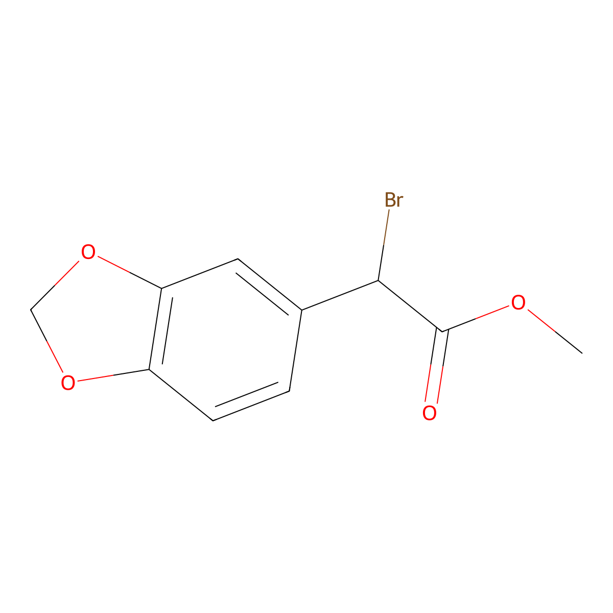 Methyl 2-(1,3-benzodioxol-5-yl)-2-bromoacetate molecular structure, CAS 158692-25-2