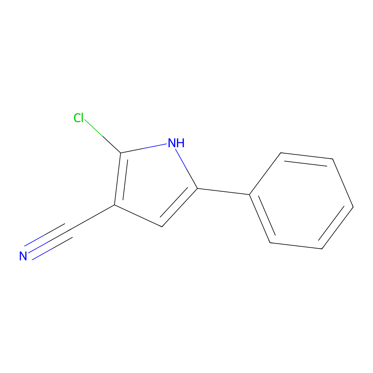 2-chloro-5-phenyl-1H-pyrrole-3-carbonitrile molecular structure, CAS 158692-52-5