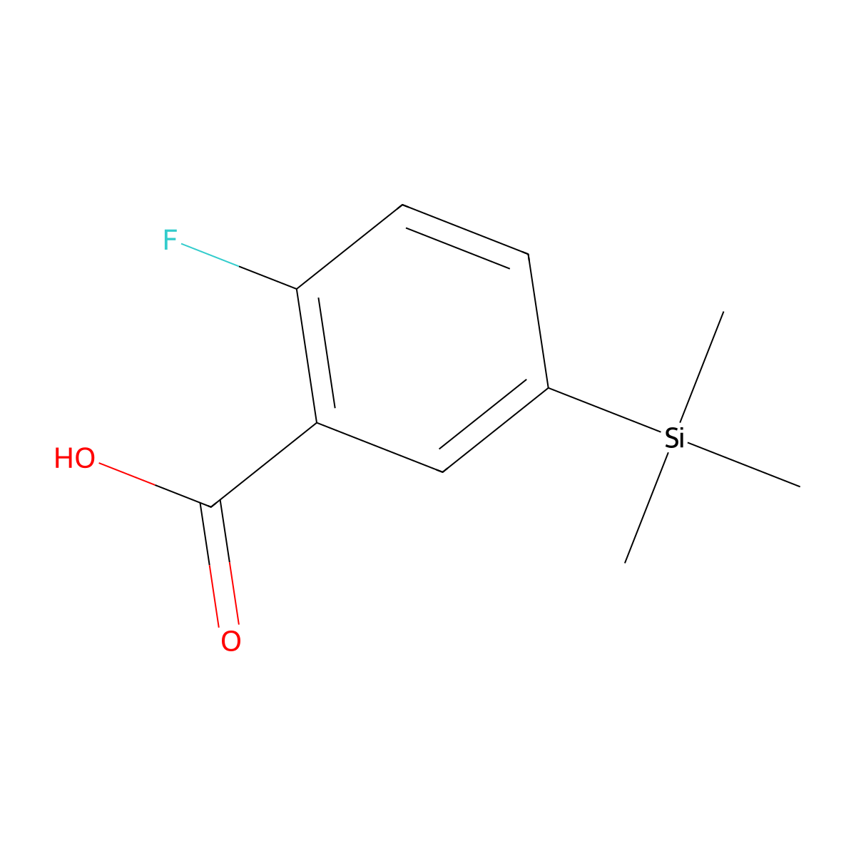 2-Fluoro-5-(trimethylsilyl)benzoic acid molecular structure, CAS 158693-66-4