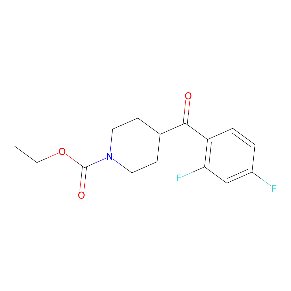 Ethyl 4-(2,4-difluorobenzoyl)piperidine-1-carboxylate molecular structure, CAS 158697-68-8
