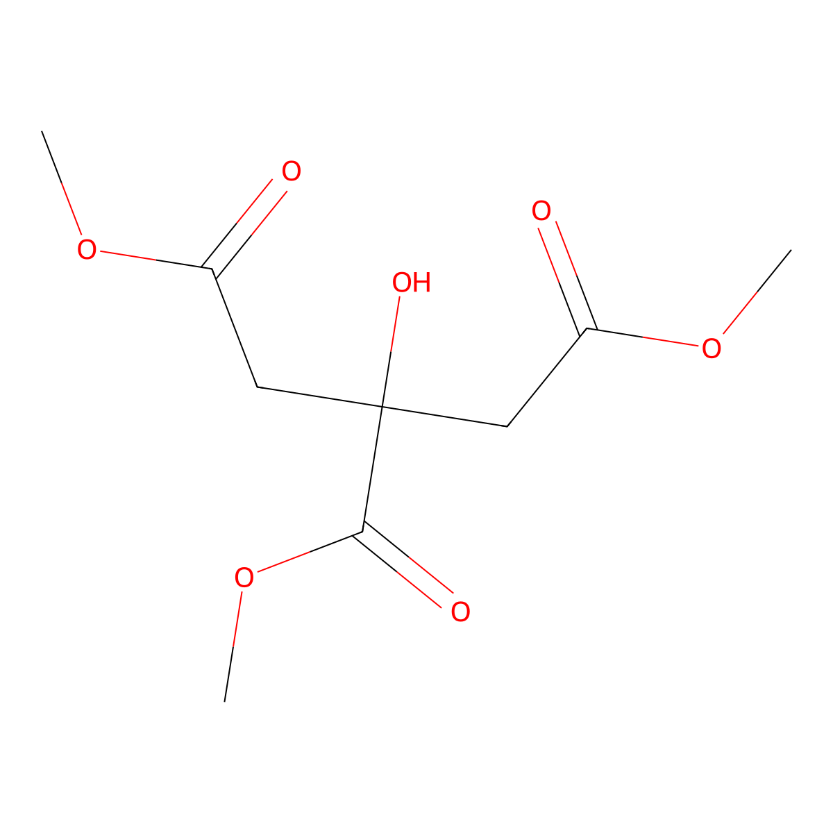 Trimethyl citrate molecular structure, CAS 1587-20-8