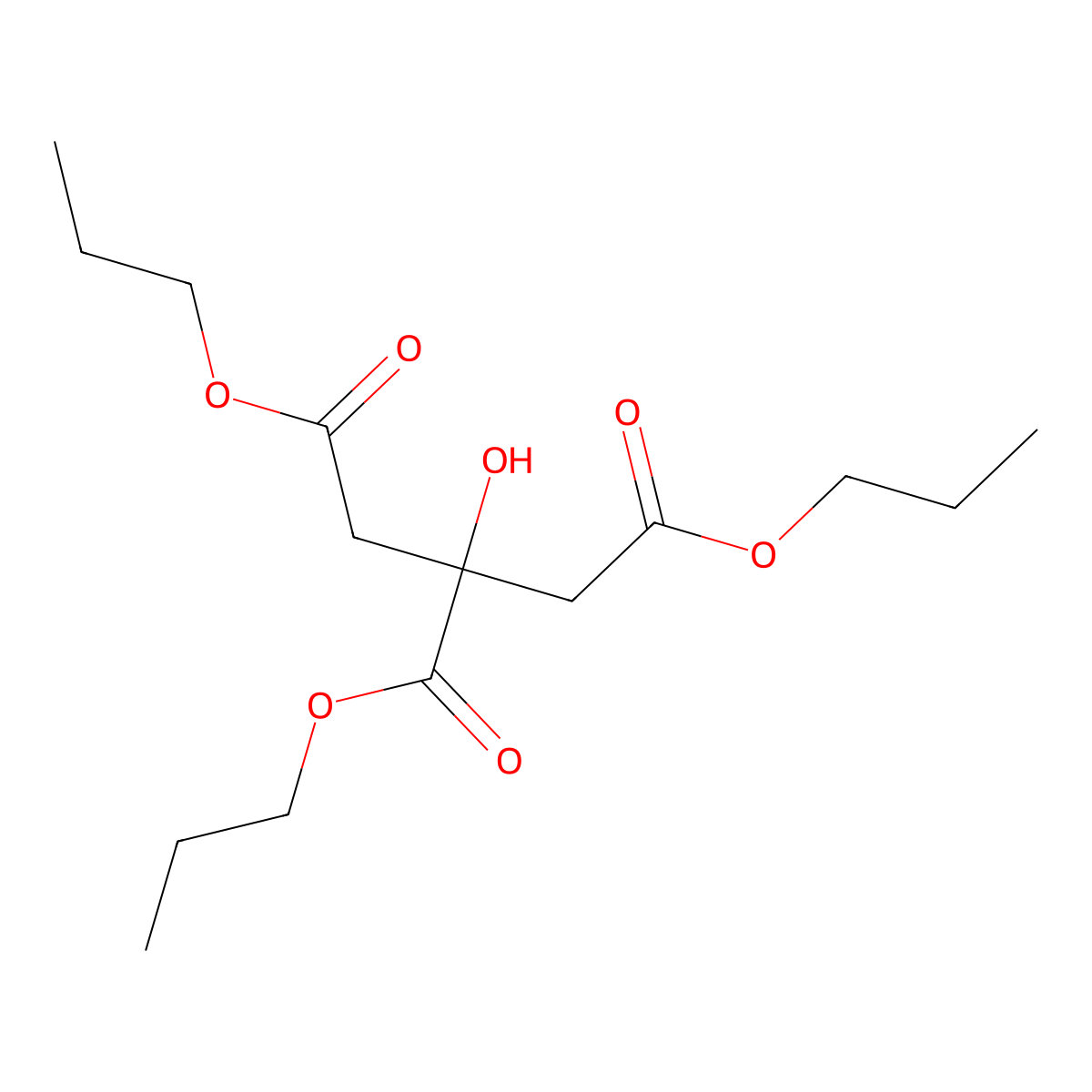 Tripropyl citrate molecular structure, CAS 1587-21-9