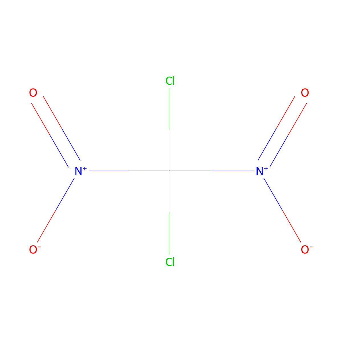 Methane, dichlorodinitro- molecular structure, CAS 1587-41-3