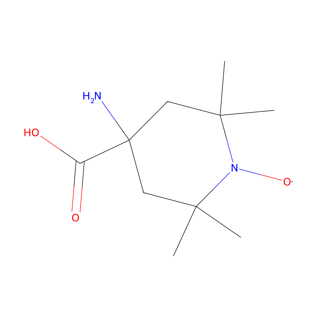 2,2,6,6-Tetramethylpiperidine-n-oxyl-4-amino-4-carboxylic acid molecular structure, CAS 15871-57-5