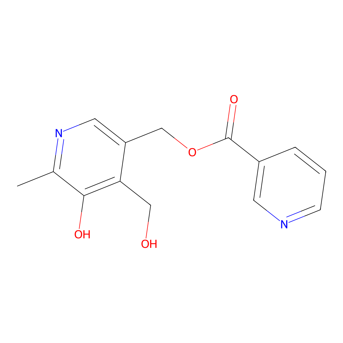 [5-Hydroxy-4-(hydroxymethyl)-6-methyl-3-pyridyl]methyl nicotinate molecular structure, CAS 15871-78-0