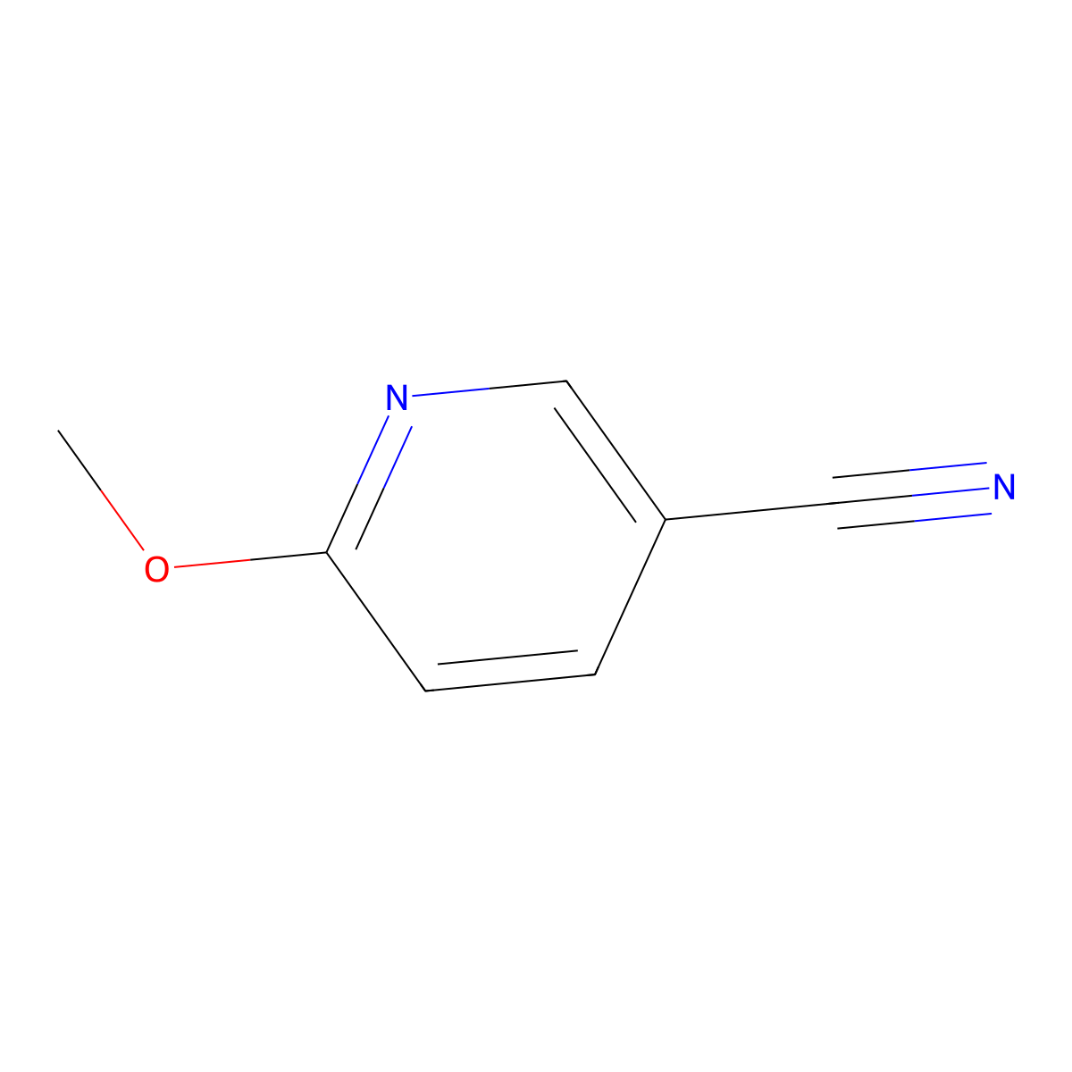 2-Methoxy-5-pyridinecarbonitrile molecular structure, CAS 15871-85-9