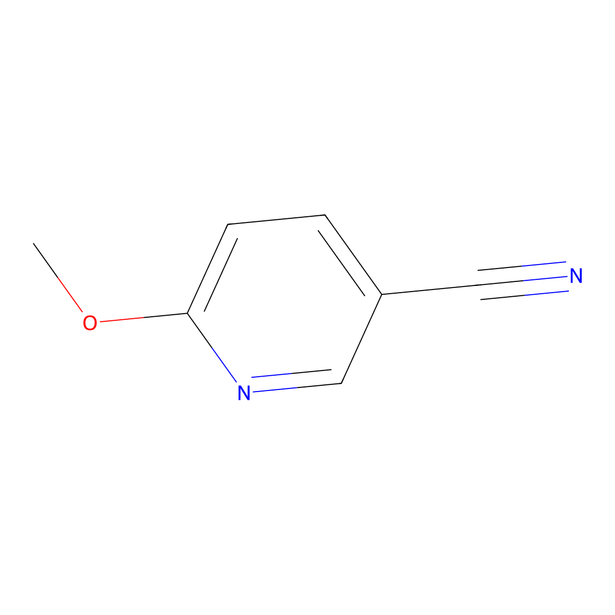 2-Methoxy-5-pyridinecarbonitrile molecular structure, CAS 15871-85-9