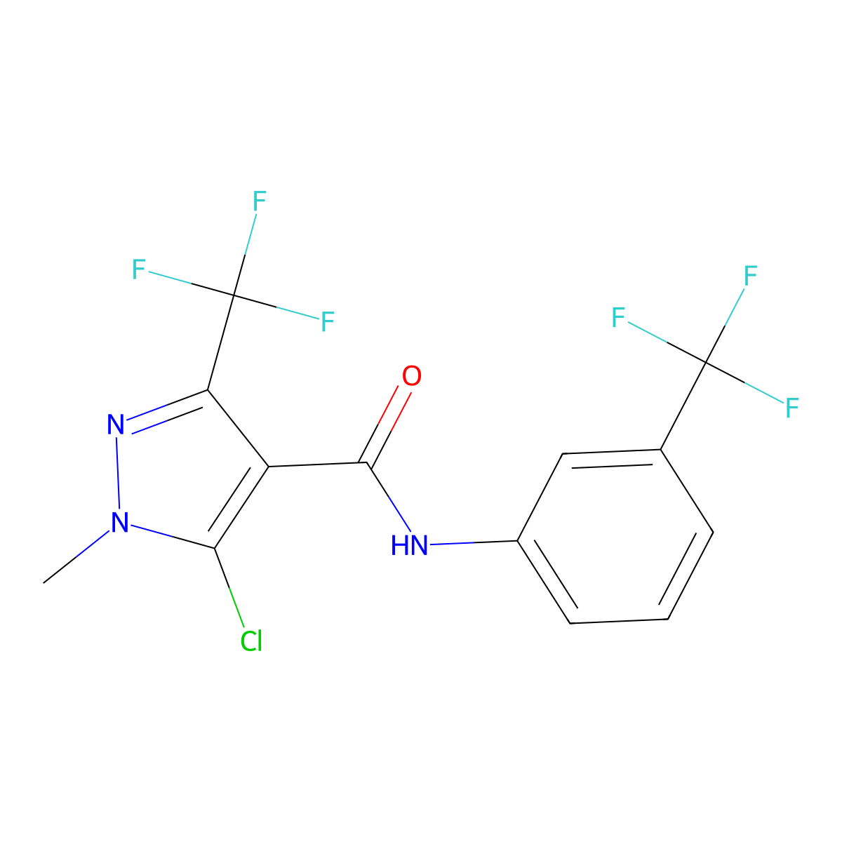 5-chloro-1-methyl-3-(trifluoromethyl)-N-[3-(trifluoromethyl)phenyl]-1H-pyrazole-4-carboxamide molecular structure, CAS 158713-25-8