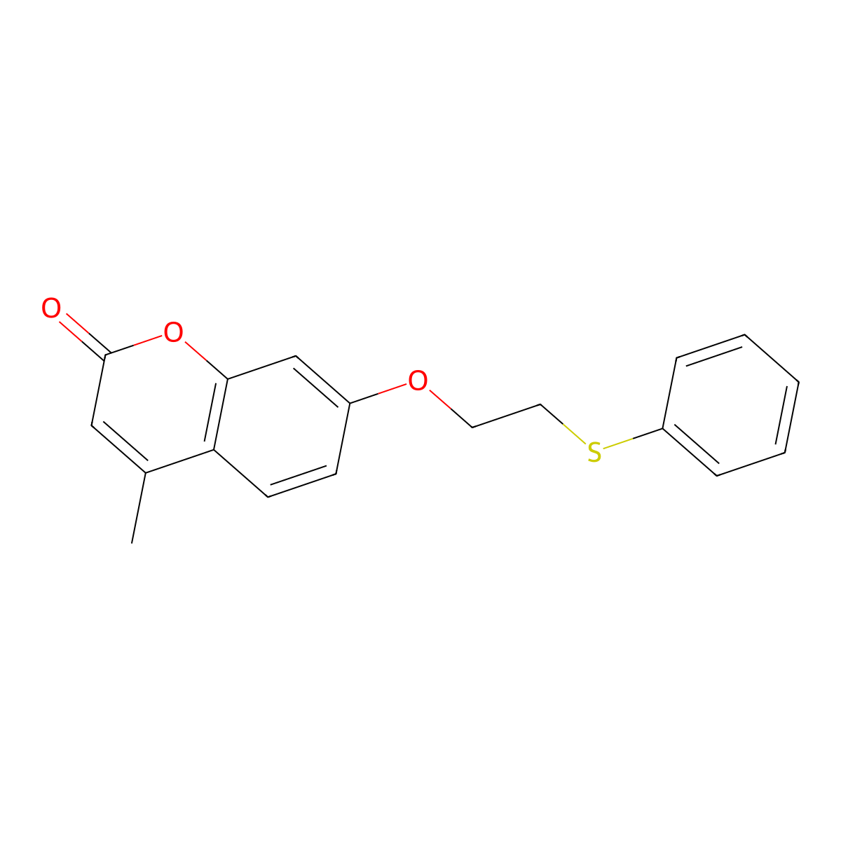 4-Methyl-7-(2-phenylsulfanylethoxy)chromen-2-one molecular structure, CAS 158718-08-2