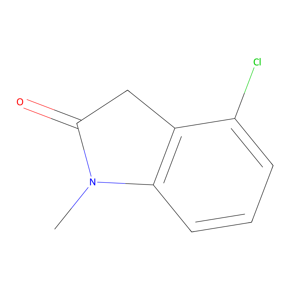 4-Chloro-1-methylindolin-2-one molecular structure, CAS 158719-40-5