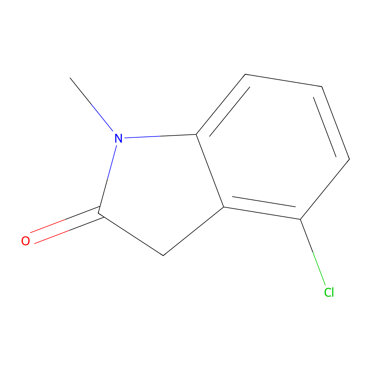 4-Chloro-1-methylindolin-2-one molecular structure, CAS 158719-40-5