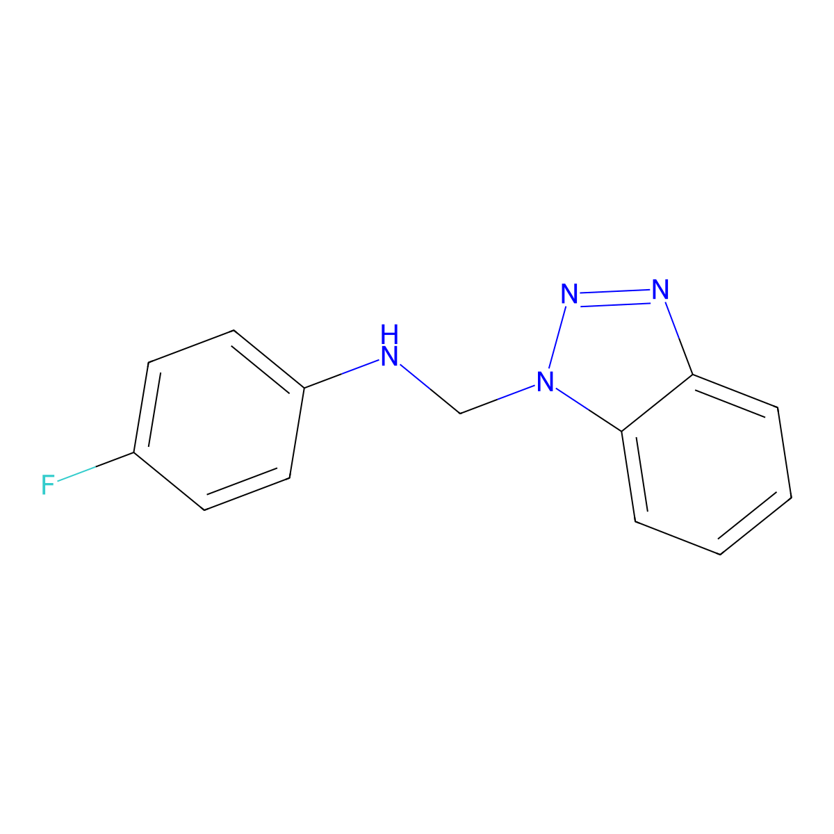 N-(1H-1,2,3-Benzotriazol-1-ylmethyl)-4-fluoroaniline molecular structure, CAS 158719-41-6