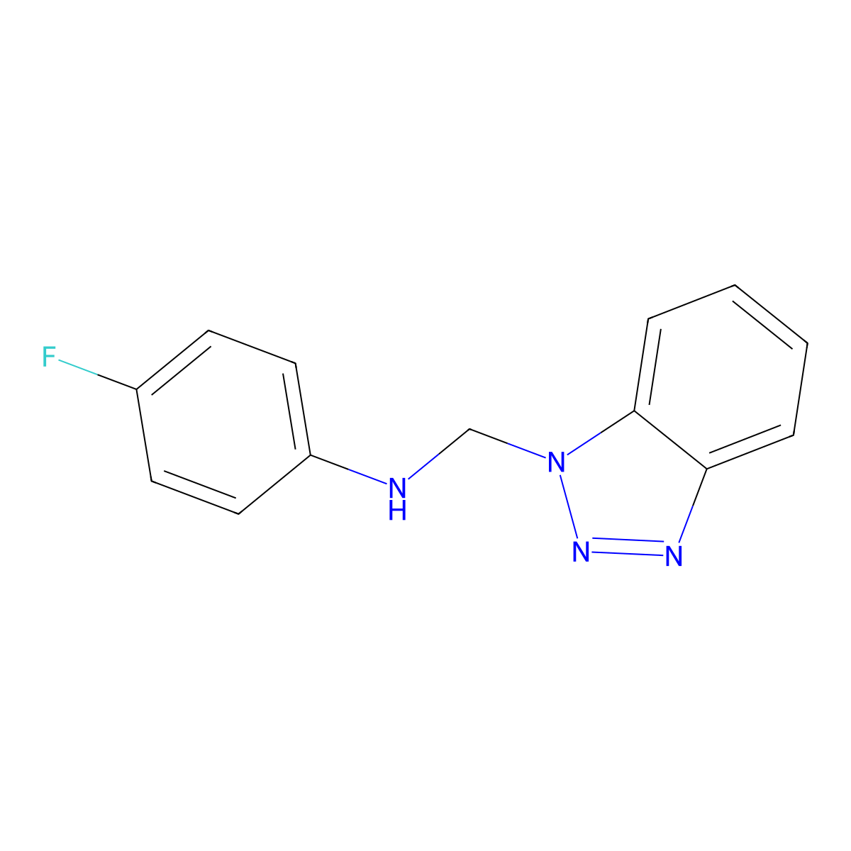 N-(1H-1,2,3-Benzotriazol-1-ylmethyl)-4-fluoroaniline molecular structure, CAS 158719-41-6