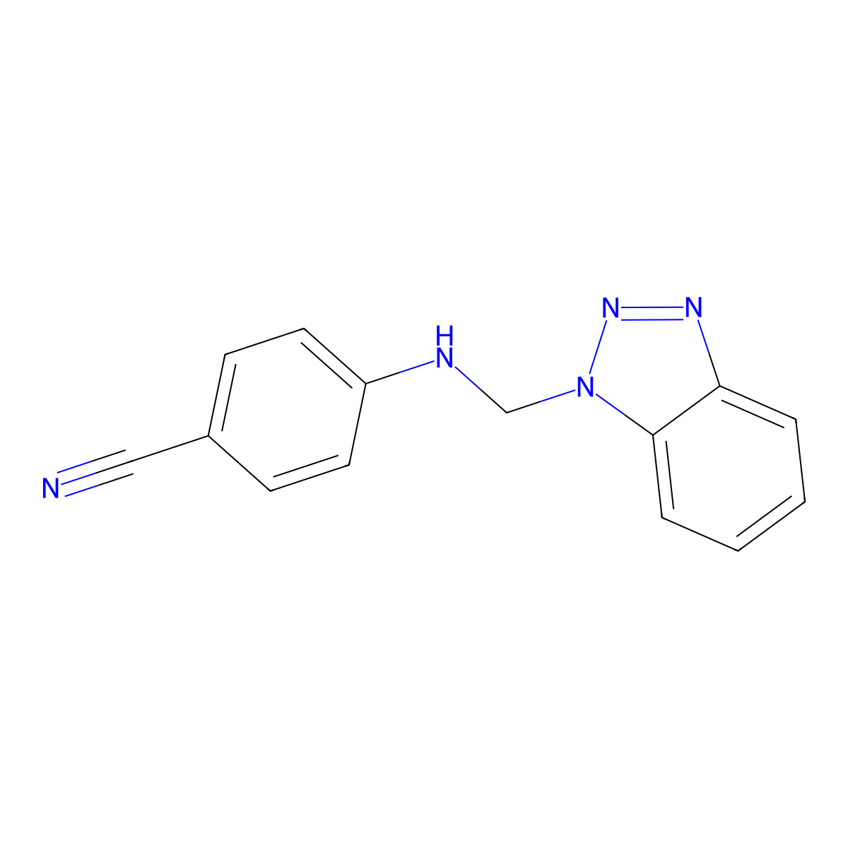 4-[(1H-1,2,3-Benzotriazol-1-ylmethyl)amino]benzonitrile molecular structure, CAS 158719-42-7