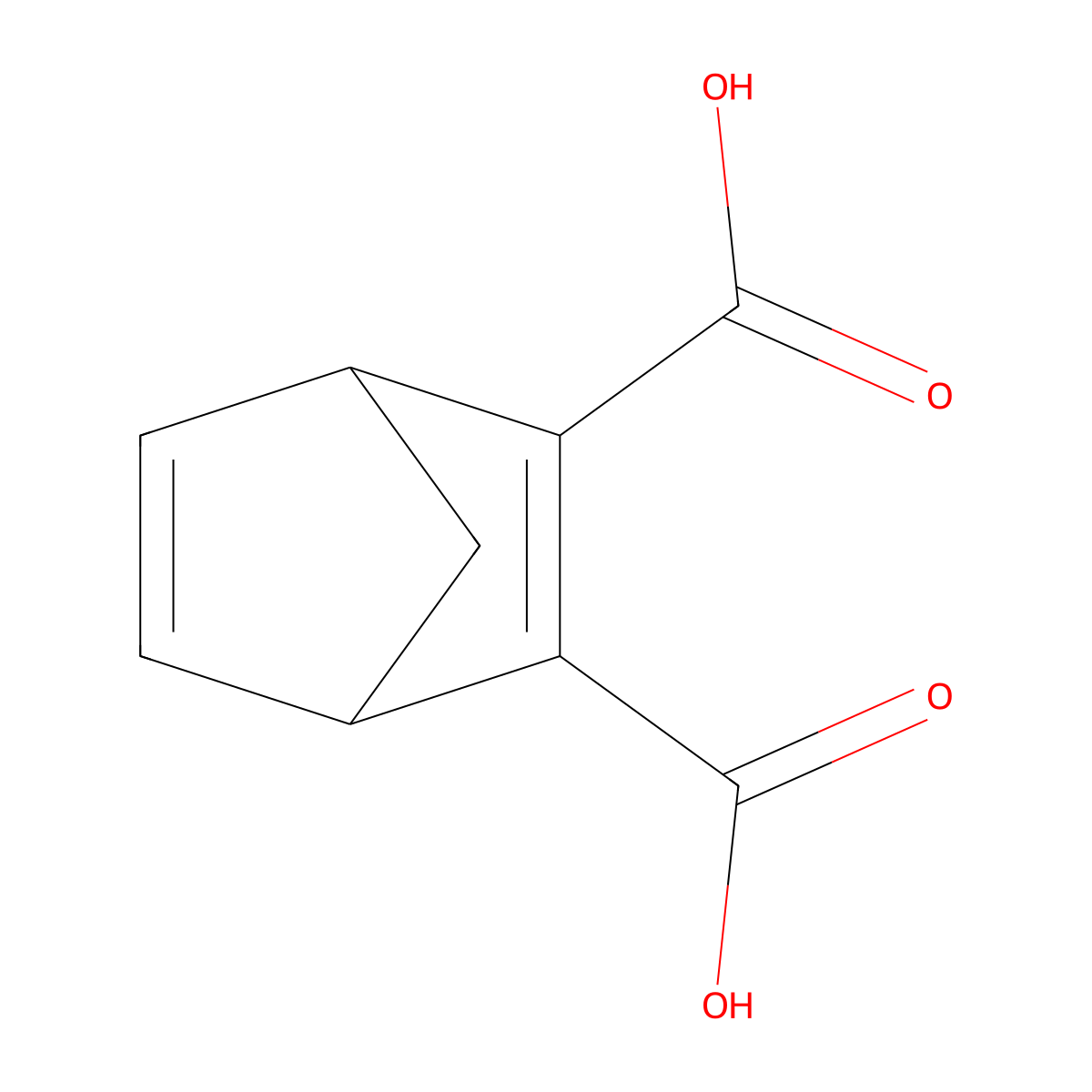 2,5-Norbornadiene-2,3-dicarboxylic acid molecular structure, CAS 15872-28-3