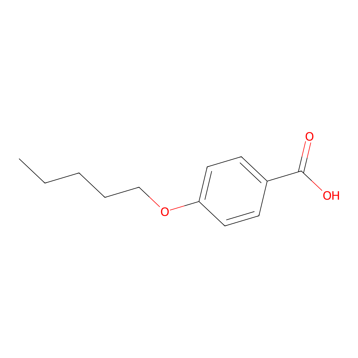 Benzoic acid, 4-(pentyloxy)- molecular structure, CAS 15872-41-0