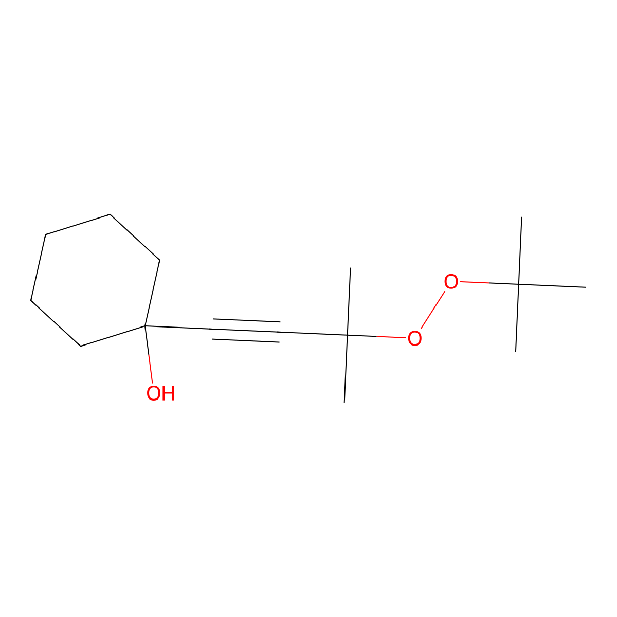 Cyclohexanol, 1-[3-[(1,1-dimethylethyl)dioxy]-3-methyl-1-butynyl]- molecular structure, CAS 158721-91-6