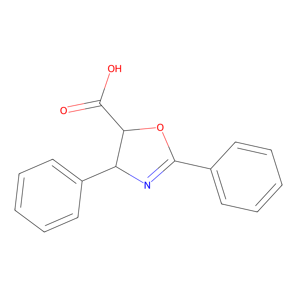 (4S,5R)-2,4-Diphenyl-4,5-dihydrooxazole-5-carboxylic acid molecular structure, CAS 158722-22-6