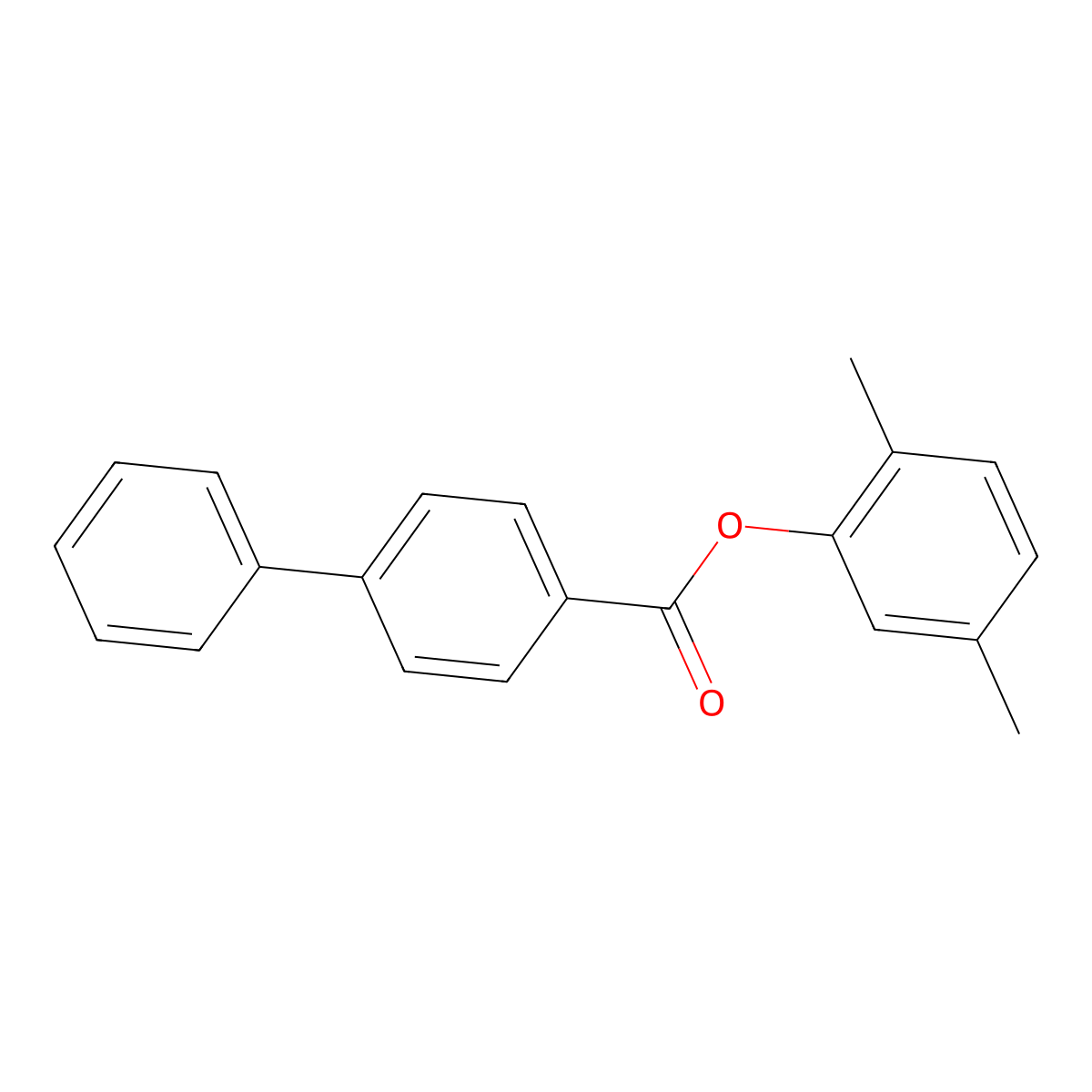 (2,5-Dimethylphenyl) 4-phenylbenzoate molecular structure, CAS 158723-33-2