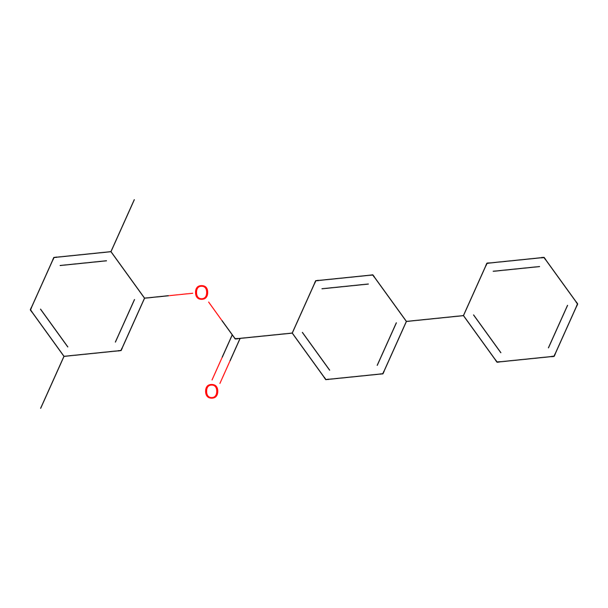 (2,5-Dimethylphenyl) 4-phenylbenzoate molecular structure, CAS 158723-33-2
