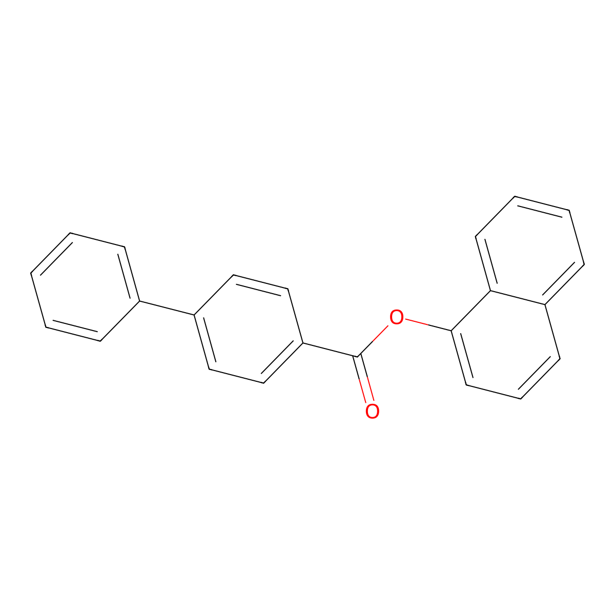 Naphthyl 4-phenylbenzoate molecular structure, CAS 158723-36-5