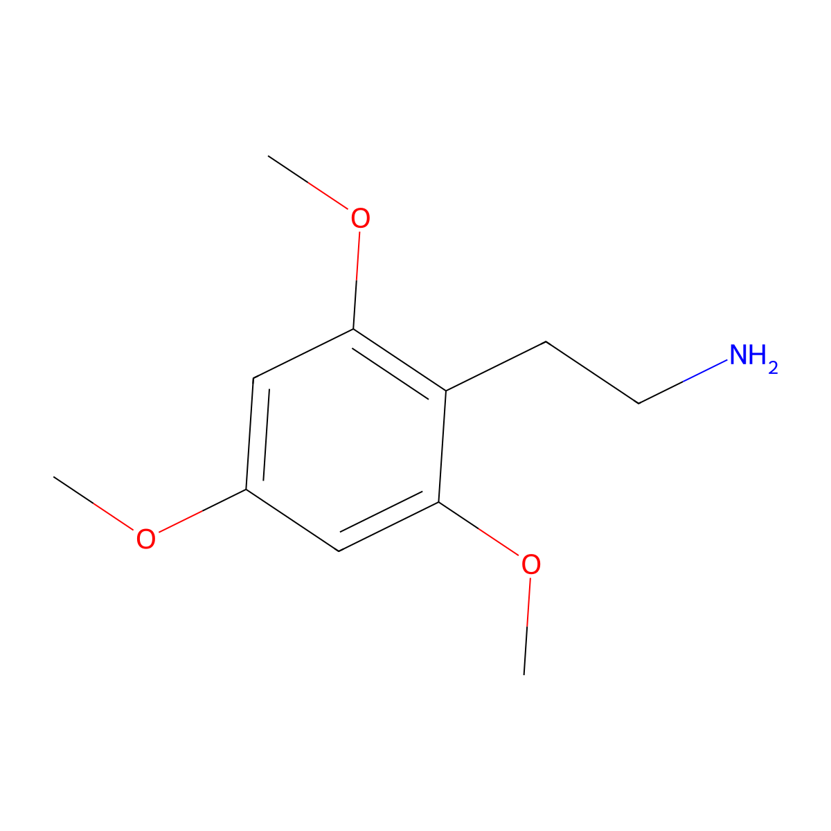 2-(2,4,6-Trimethoxyphenyl)ethan-1-amine molecular structure, CAS 15873-23-1